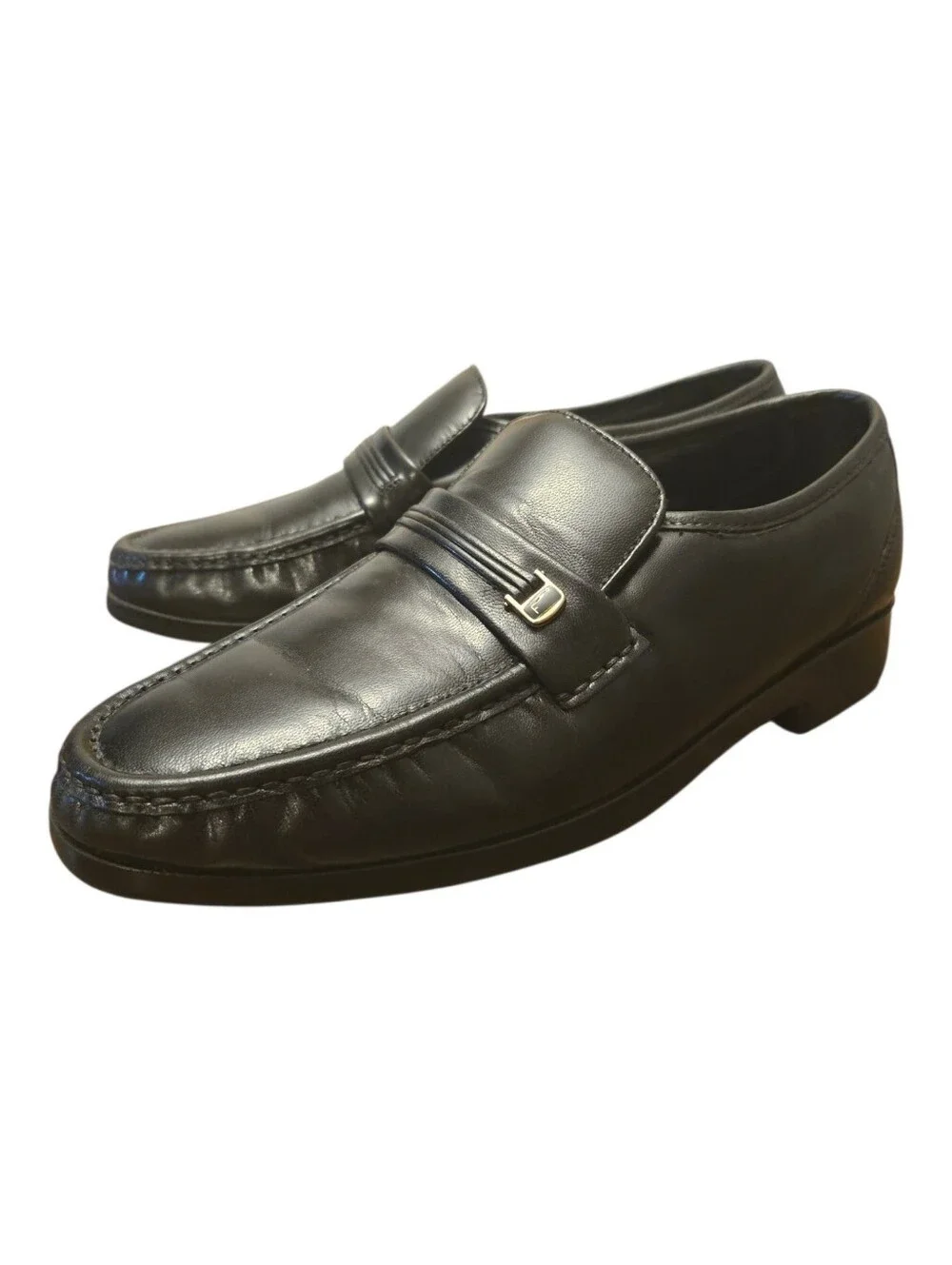 Florsheim Men's Riva Black Moc Toe Slip On Leather Dress Loafer 10 3E Wide